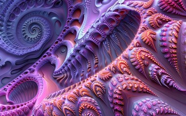 Vibrant Abstract Fractal Patterns Interweaving in a Cosmic Symphony of Colors and Shapes