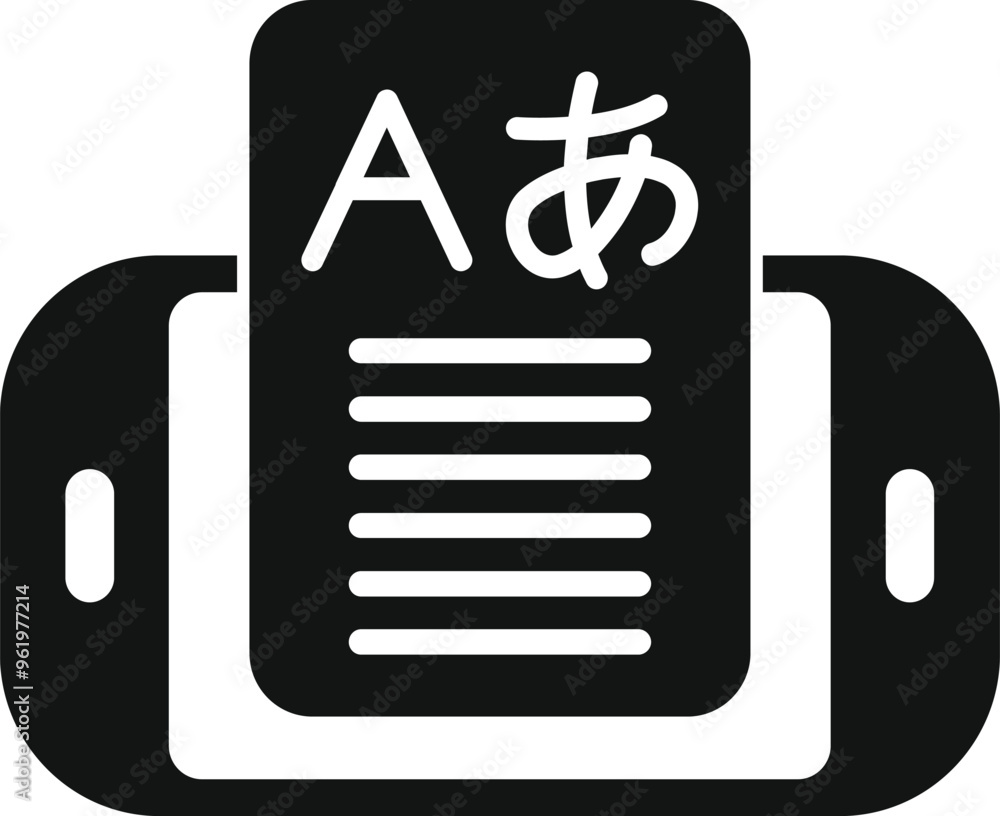 Poster this vector illustration depicts a smartphone displaying a language translation app, emphasizing the