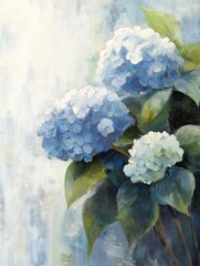 blue hydrant green leaves vase hydrangea beautifully bright white gentle glowing veins color gardens hanging