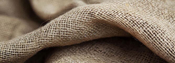 30. Natural burlap fabric with visible, textured fibers