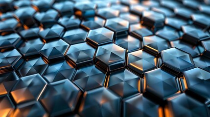 Fototapeta premium A Network of Intricately Connected Hexagons Creating an Abstract Honeycomb Pattern in a Digital Environment