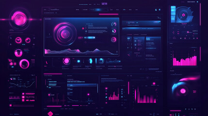 Fototapeta premium Futuristic Data Dashboard Interface