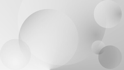 features a soft, abstract design with overlapping translucent circles and gradients in shades of gray. The layout has a calming, minimalist aesthetic, resembling bubbles or blurred light effects.