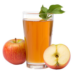 Apple juice isolated on transparent or white background