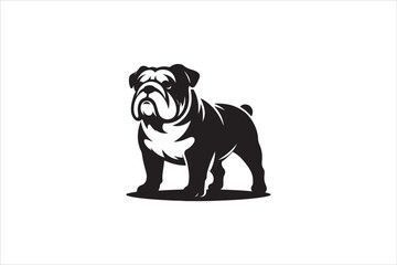 Bulldog silhouette vector isolated. Bulldog Vector set. Bulldog vesctor illustration.