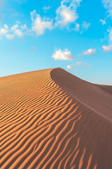 Beautiful sand dunes in the Sahara desert