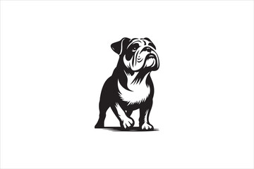 Bulldog silhouette vector isolated. Bulldog Vector set. Bulldog vesctor illustration.