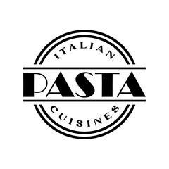 Pasta logo vector illustration template simple lettering icon black and white