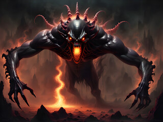 halloween monster in the dark