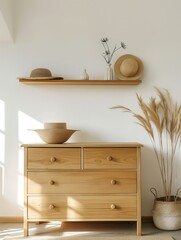 Minimalist interior decor Foyer dressers and shelves	
