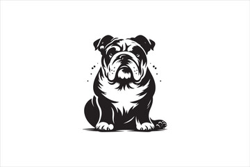 Bulldog silhouette vector isolated. Bulldog Vector set. Bulldog vesctor illustration.