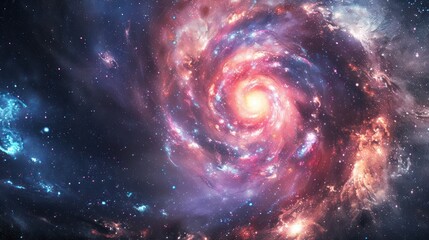 Cosmic Spiral Galaxy in Deep Space