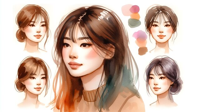 examples of hairstyles, portrait of a girl