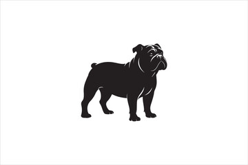 Bulldog silhouette vector isolated. Bulldog Vector. Bulldog vesctor illustration.