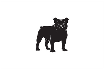 Bulldog silhouette vector isolated. Bulldog Vector. Bulldog vesctor illustration.