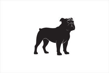 Bulldog silhouette vector isolated. Bulldog Vector set. Bulldog vesctor illustration.