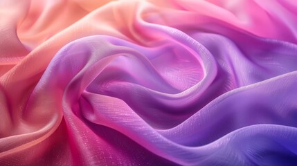 Fototapeta premium Elegant Silk Fabric with Gradient Pattern Draped in a Luxurious Setting at Dusk, Emphasizing Rich Textures and Subtle Tones