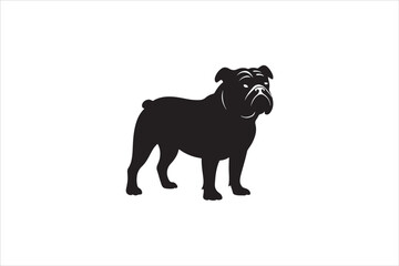 Bulldog silhouette vector isolated. Bulldog Vector set. Bulldog vesctor illustration.