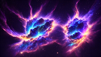 Blinking Glimmers in a Colorful Nebula background 3d wallpaper