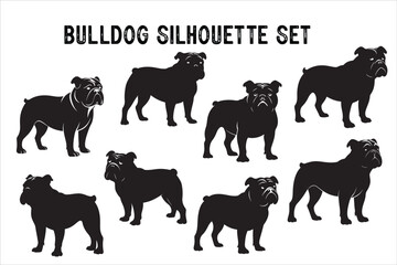 Obraz premium Bulldog silhouette vector isolated. Bulldog Vector. Bulldog vesctor illustration.