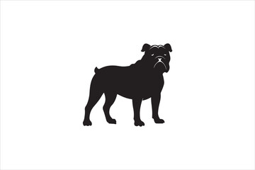 Bulldog silhouette vector isolated. Bulldog Vector set. Bulldog vesctor illustration.