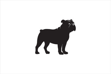 Bulldog silhouette vector isolated. Bulldog Vector set. Bulldog vesctor illustration.