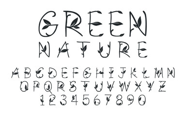 Modern Abstract vector Font style design alphabet letters font style