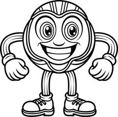 retro mascot cartoon outline vector illustration 