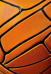 Obraz premium detailed examination basketball surface patterns highlighting unique color variations, textures, designs, colors, details, round, orange, black, lines