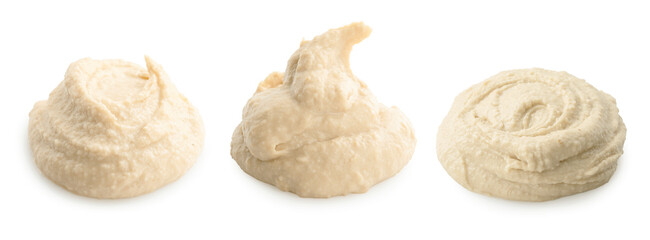 Tasty hummus on white background. Chickpea dish