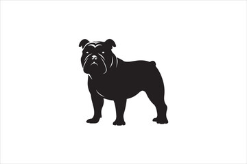 Bulldog silhouette vector isolated. Bulldog Vector set. Bulldog vesctor illustration.