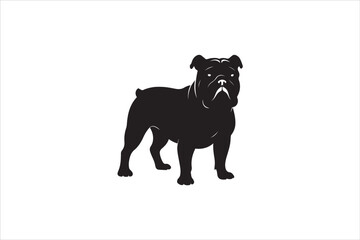 Bulldog silhouette vector isolated. Bulldog Vector set. Bulldog vesctor illustration.
