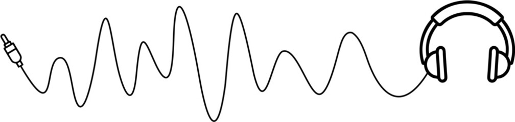 headphone lineart vector