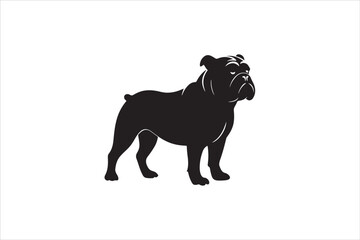 Bulldog silhouette vector isolated. Bulldog Vector set. Bulldog vesctor illustration.