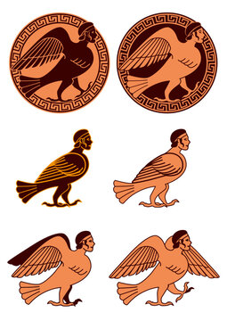 Greek Ancient Mermaid or Harpy set