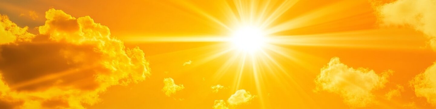 Scorching Summer Heat: AI-Generated 4K Heatwave Background with Vibrant Orange Sky and Blazing Sun Rays. Creative Abstract Thermometer Design for Marketing Campaigns, Bestselling Themes, and Seasonal 