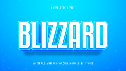 Obraz premium Snowy editable text effect, blizzard text style effect