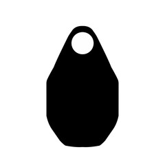 Cow Tag icon Ear tag sign beefs symbol or logo flat sign, Black identification label element for domestic farm animals livestock. isolated on transparent background, earmark mockups for livestock.