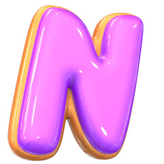 N Letter 3D Render