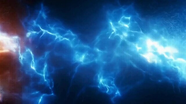 abstract lightning and electric field background with blue glowing energy waves