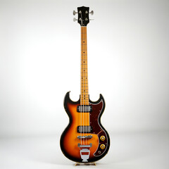 Fototapeta premium Close up shot of a bass guitar standing fine detailed proffessional bass guitar