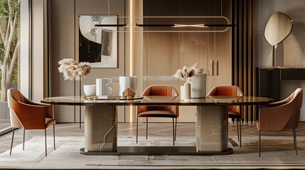 Modern and luxury dining room interior design 