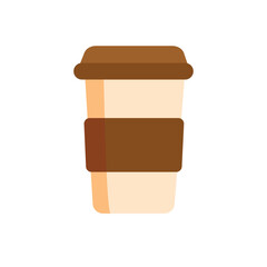 Vector flat coffee and tea paper cup icon. Simple drink  for cafe coffee  and hot drinks takeaway concepts.