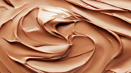 A smooth, creamy chocolate spread covers the surface, symbolizing indulgence, comfort, and pleasure. The rich texture and color evoke feelings of warmth, decadence, and sweet satisfaction