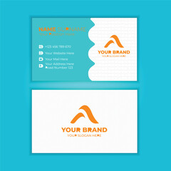 Creative abstract minimal clean modren simple business card design templet  with gardint color 