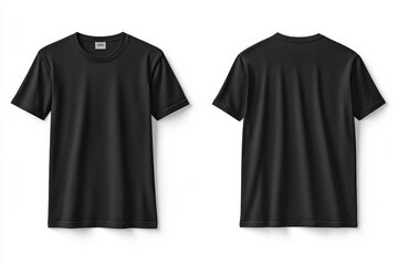 Naklejka premium Black Tshirt Mockup Front and Back Isolated created with Generative AI