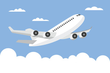 Air plane concept. Colored flat vector illustration isolated. © klikline