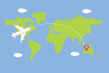 Air plane concept. Colored flat vector illustration isolated.