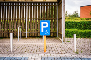 Handicapped parking spot in Belgium