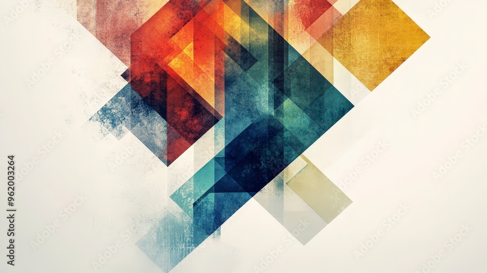 Poster geometric harmony: abstract shapes and patterns in modern artistic composition